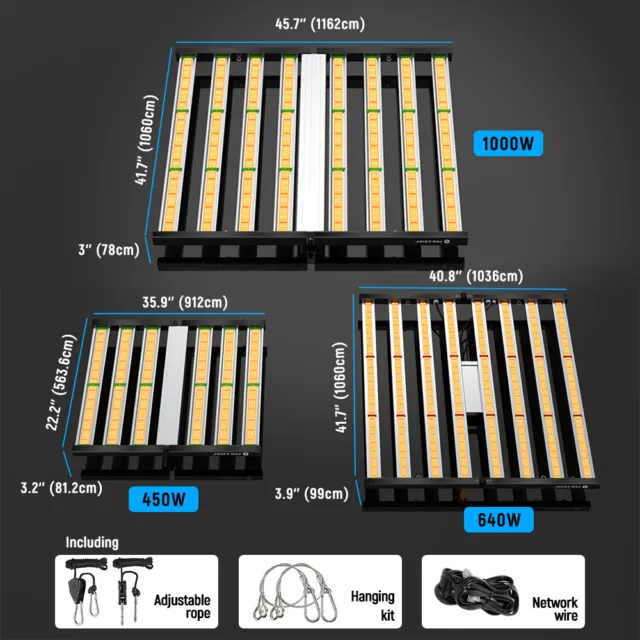 640W 1000W LED Grow Lights Hydroponic Full Spectrum Indoor Veg Flower Plant Lamp 3