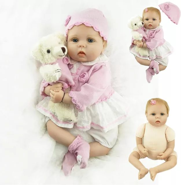 22" Reborn Dolls Baby Realistic Lifelike Vinyl Silicone Handmade Newborn Gift