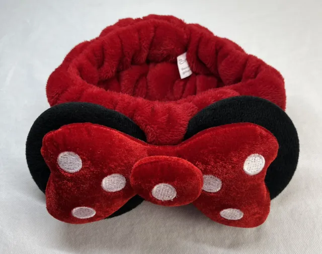 The Creme Shop Disney Minnie Mouse Spa Plush Headband Bow Velvet NWOT