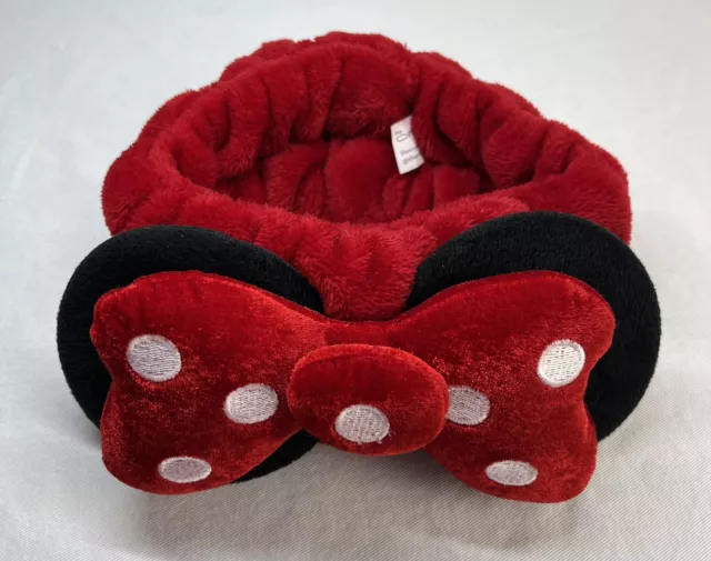 The Creme Shop Disney Minnie Mouse Spa Plush Headband Bow Velvet NWOT