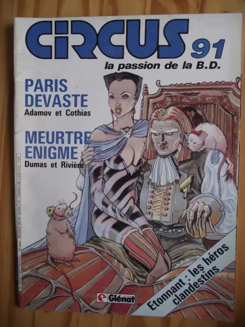 CIRCUS n°91 / novembre 1985 Editions Glénat. ADAMOV et COTHIAS. DUMAS et RIVIERE