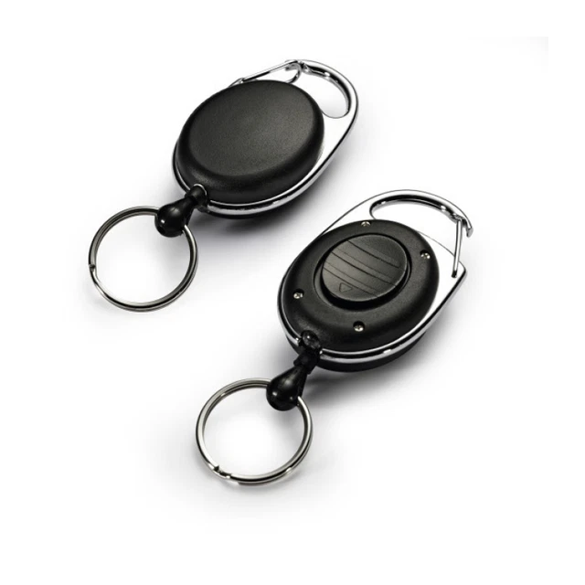 DURABLE Ausweishalter mit Jojo und LED, oval, schwarz
