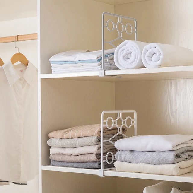 URHELP 8 separatori per scaffali in acrilico trasparente, divisori multifunzionali, 30 x 20 cm, divisori per armadio per camera da letto, cucina, armadi e organizzazione, URH006-CLOTHE