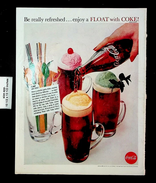 1960 COCA COLA Soda Ice Cream Float Vintage Print Ad 27676 EUR 11,21