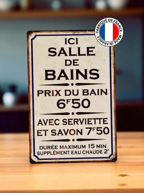 Plaque De Porte Métal Cartexpo - Salle De Bains "Savon Des Jolis Bébés"