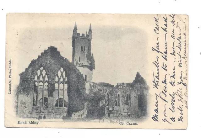 VINTAGE POSTCARD ENNIS Abbey, Co Clare, Ireland. Sent to Zurich 1904 £6 ...