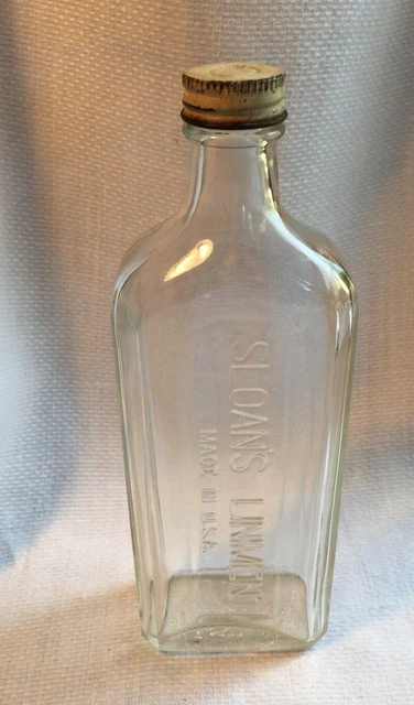 Sloans Liniment Medical Bottle Made in the USA With Cap Collection Vintage