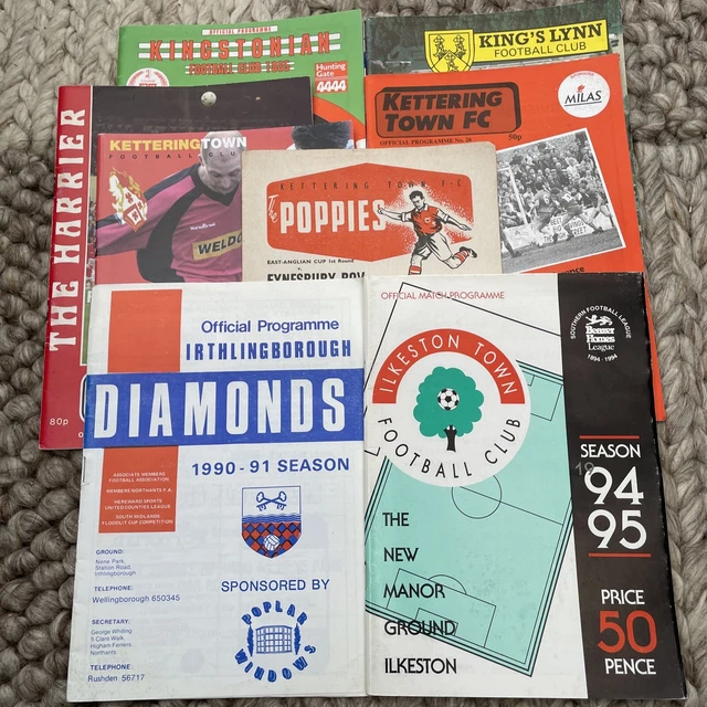 8 X NON-LEAGUE football programmes with teams begining with letters ‘I ...