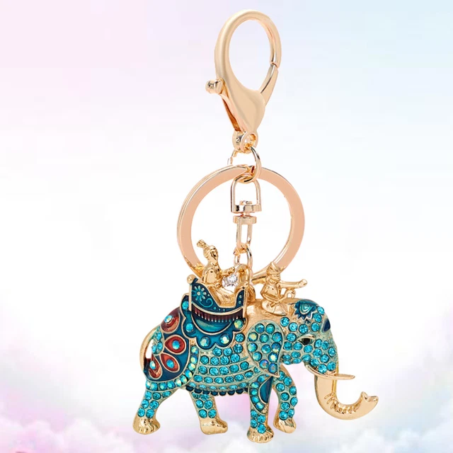 Elephant Key Charm Rhinestone Elephant Keychain Keychains Car Keys Accessories 5