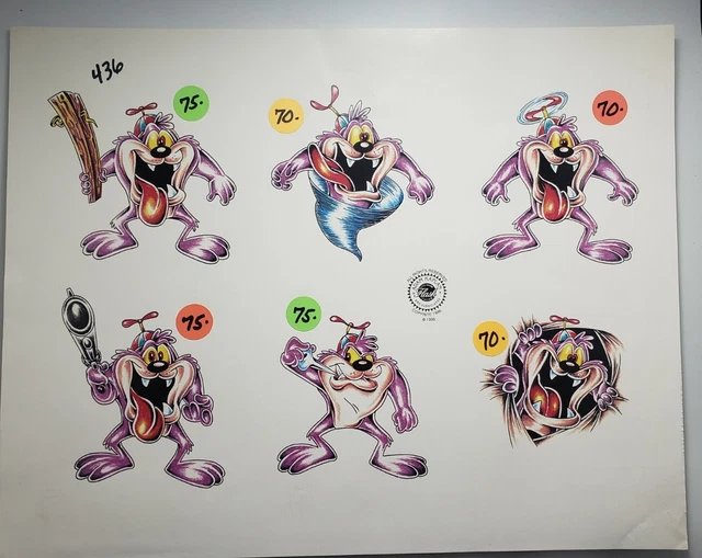 Arte del tatuaje Adam Kaplan pequeño color toon taz flash