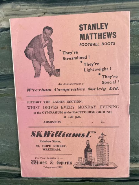 Wrexham v York City, 3rd Div (N) 1957/8