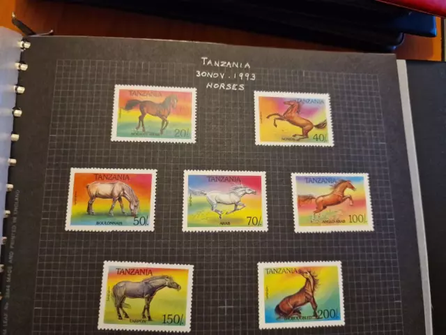 Tanzania 1993 Sg 1710-1716 Horses Mnh