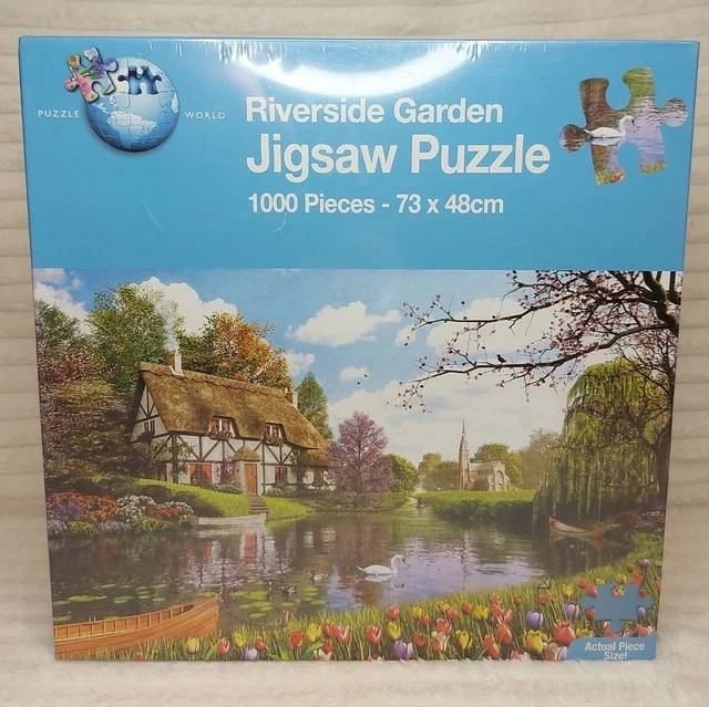English Riverside Garden 1000 Piece Jigsaw Puzzle  73 x 48cm  ** MINT  **