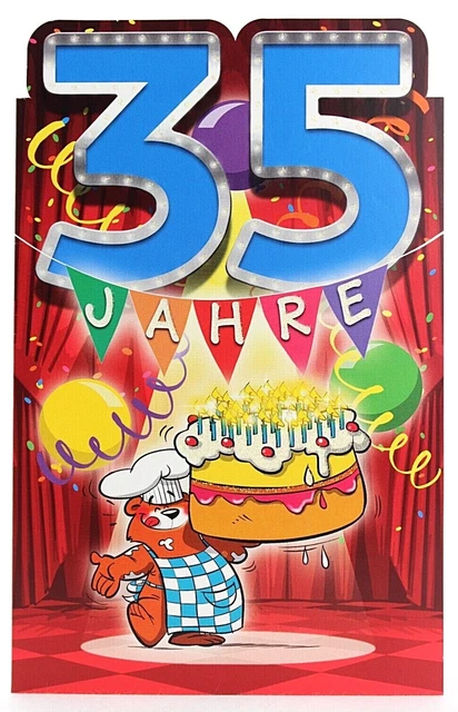 LUSTIGE GEBURTSTAGSKARTE 35 Jahre Karte Geburtstag Glückwunschkarte mit