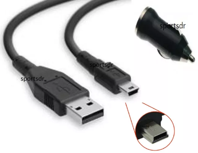 USB Charge Power Car Cable Auto Port Electric Cord Wire Charging for Garmin GPS