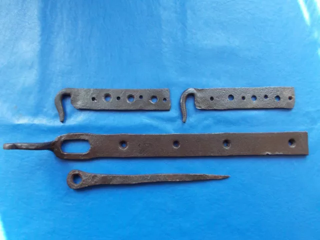 Antique Vintage Hand Forged Barn Shed Door Latch Hook Lock Set