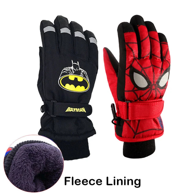 Kids Boys Spiderman Winter Waterproof Warm Gloves Snow Ski Fleece Lined Mittens