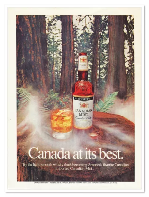 Print Ad Canadian Mist Whisky At Its Best Vintage 1972 Advertisement