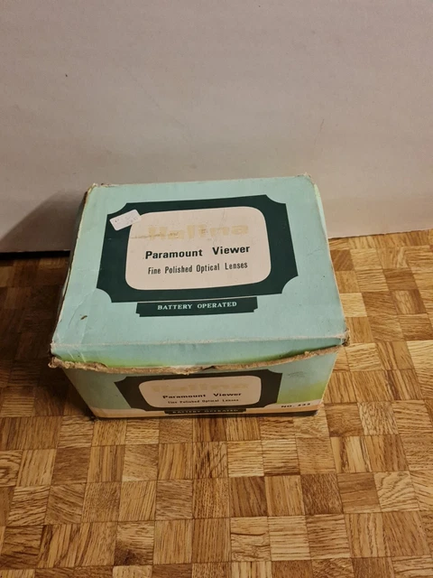 Visor de diapositivas vintage Halina Paramount 35 mm número 532 caja original que funciona con batería