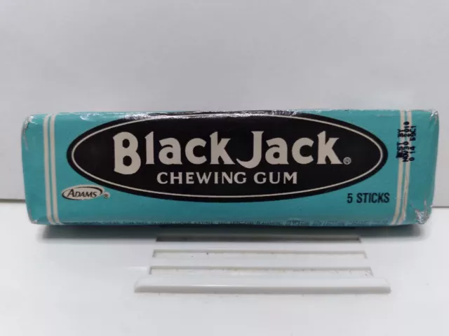 One 2008 Chewing Gum Wrapper Full 5 Sticks Pack Cadbury Adams  Black Jack