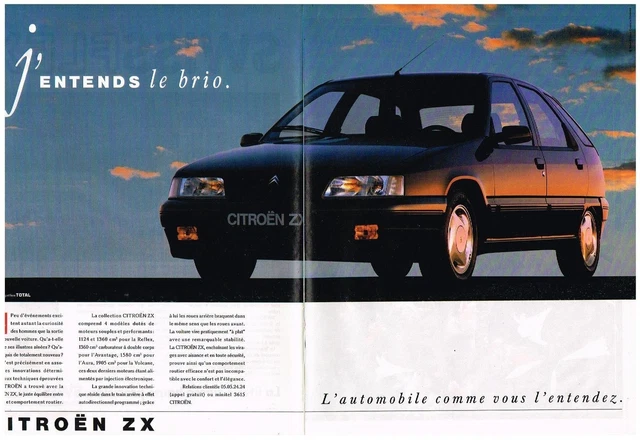 PUBLICITE ADVERTISING 124 1992 CITROEN ZX COUPE ( 2p) EUR 3,50