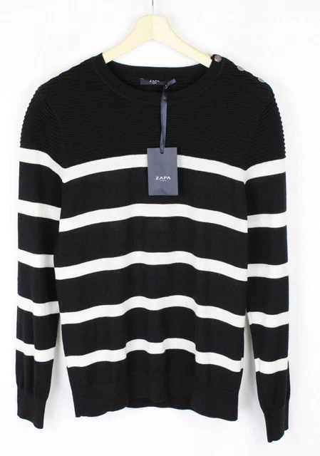 Zapa Pull Femmes XXL Pull Tricoté à Motif Rayé Col Rond