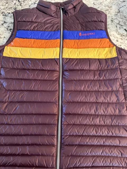 COTOPAXI FUEGO DOWN Vest 800 Fill Purple Striped Puffer Outdoors Men's ...