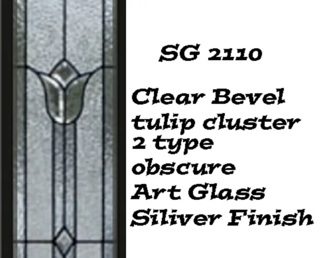 Leaded Glass Bevel Tulip only Door Sidelight  Window Panel SG10 2