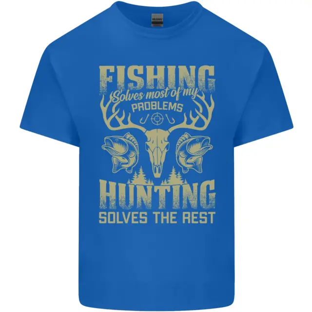 T-shirt da pesca e caccia pescatore cacciatore divertente da uomo cotone 3