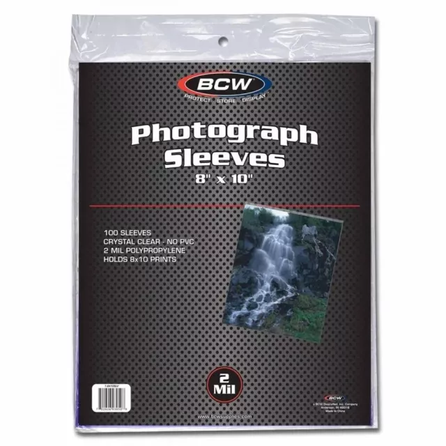 BCW 8x10 Photo Sleeves 100 Each Pack Acid Free No PVC PAT Passed Crystal Clear