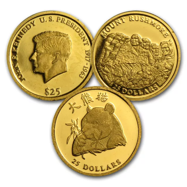 Liberia Proof Gold $25 (Random Dates)