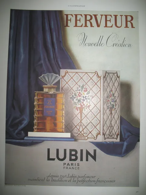 Publicite De Presse Lubin Parfum Nouvelle Creation Flacon French Ad 1941