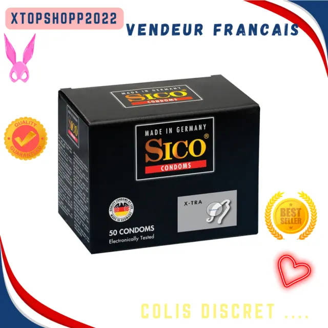 50 Préservatifs Sico S XTra Transparents Haute Qualité