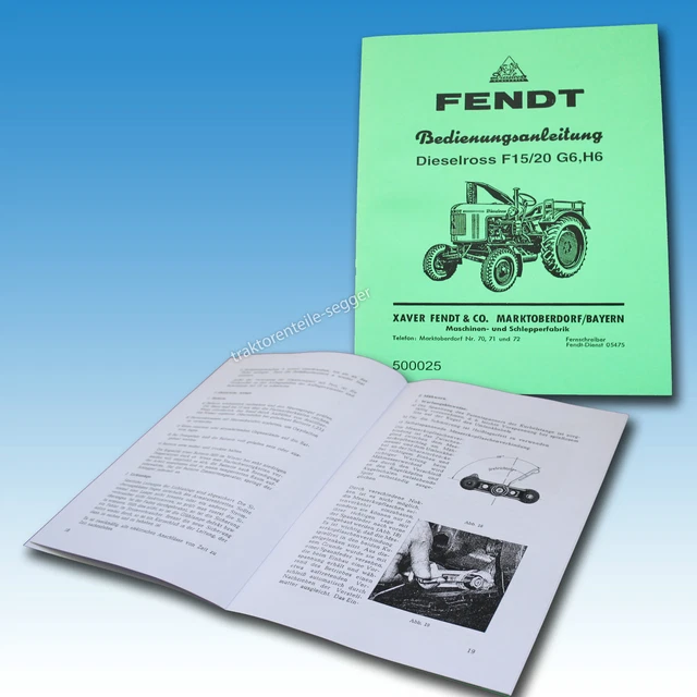 FENDT DIESELROSS F20GH Bedienungs- Und Wartungsvorschriften Sammlerst%c3%bcck 186456627666
