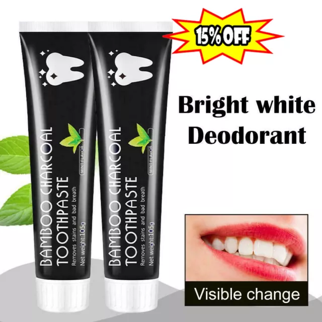 105g Bamboo Charcoal Toothpaste Mint Teeth Whitening Remove Black Stains
