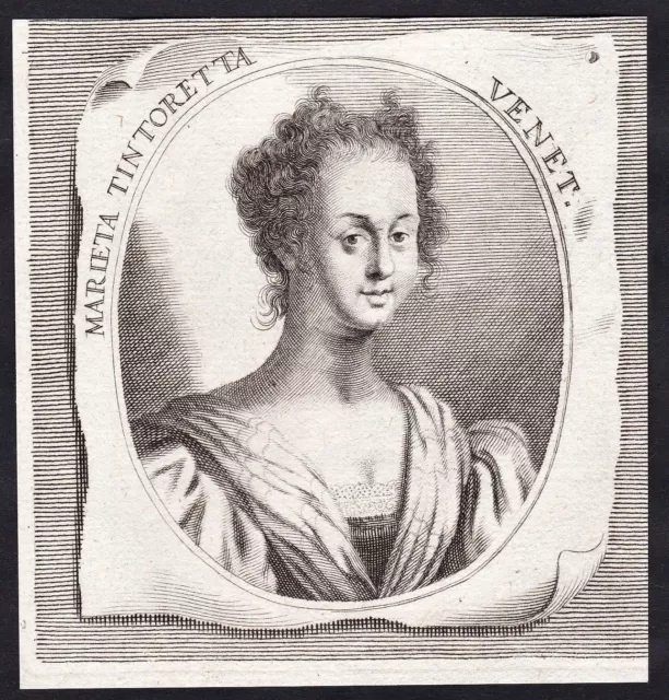 Marietta Robusti La Tintoretta Italian painter Malerin Portrait Kupferstich 1680