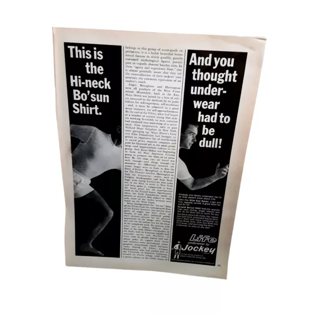1967 Life Underwear by Jockey Vintage Print Ad 60s Original