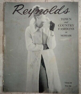 Reynolds 1959 Town & Country Fashions en Mohair Vol 22 patrones de ganchillo de colección