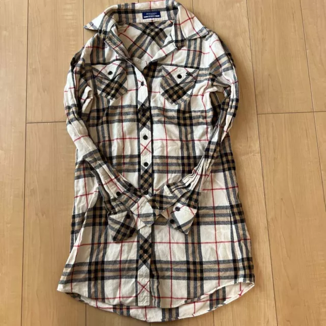 Burberry Long sleeve Shirt Long Beige Nova check Blouse Women Size 38/M Used