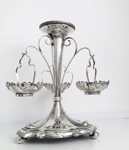 Antique Victorian Silver Plated Epergne Centerpiece Centrepiece