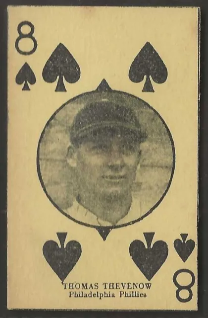 Hand Cut Baseball Card-W560 1927- Spades 08 Philadelphia Philies Thomas Thevenow