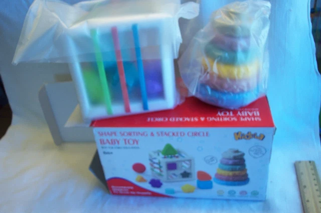 Kidcia Montessori Toy Shape Sorter, Stacked Circles 6Month+ NIB See Pics