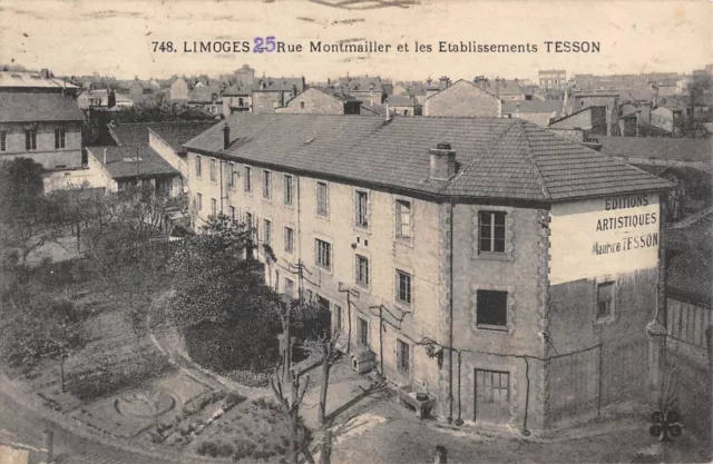 Cpa 87 Limoges / Rue Montmailler Et Les Etablissements Tesson