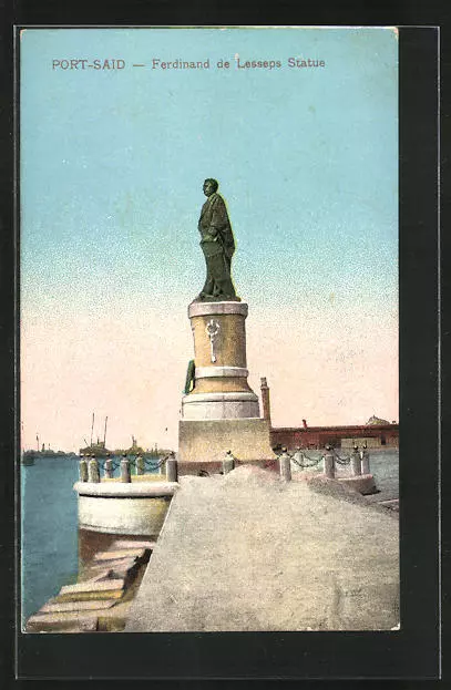 CPA Port-Said, Ferdinand de Lesseps Statue