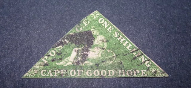 Cape of Good Hope 1855-1863.  One shilling green Triangle - Used