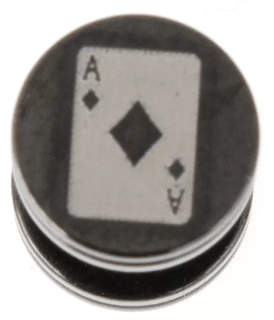GAMBLING Poker Kartenmotiv Oldschool Fake Plug - 1 Stück ROCKABILLY Schmuck