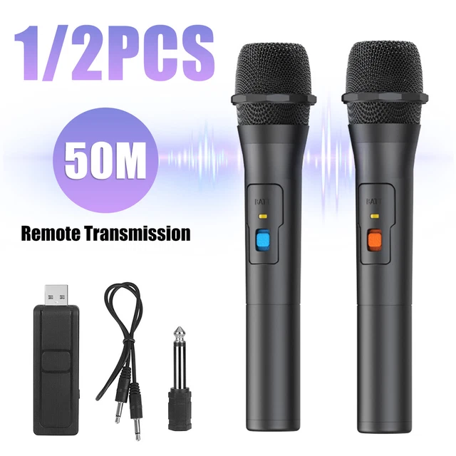 PROFESSIONAL VHF WIRELESS Microphone Handheld Mic System w/USB Karaoke