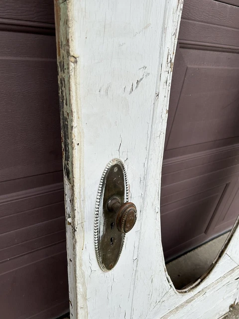 Antique Vintage Carved Wood Entry Door 12