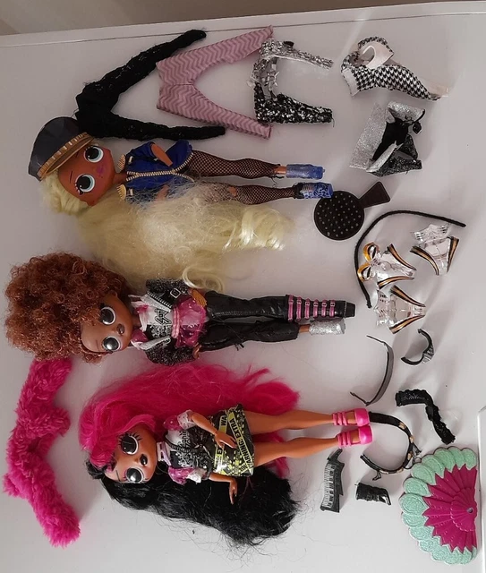 LOL SURPRISE!OMG Dolls: Bulk Mixed Lot 3 Dolls With Clothes & Extra Accessories