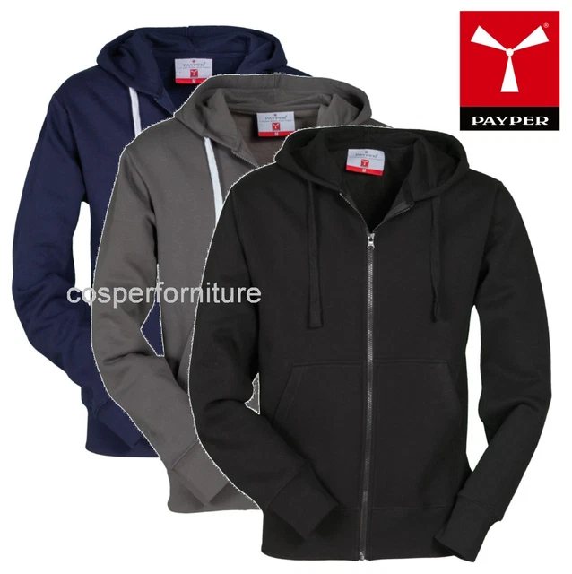 Felpa uomo con cappuccio zip intera tasche maglia misto cotone Portland Payper